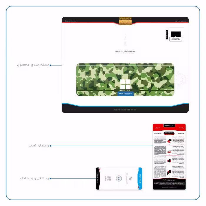 برچسب پوششی ماهوت مدل Army-Green-2 مناسب برای تبلت مایکروسافت Surface Pro 4 2015
