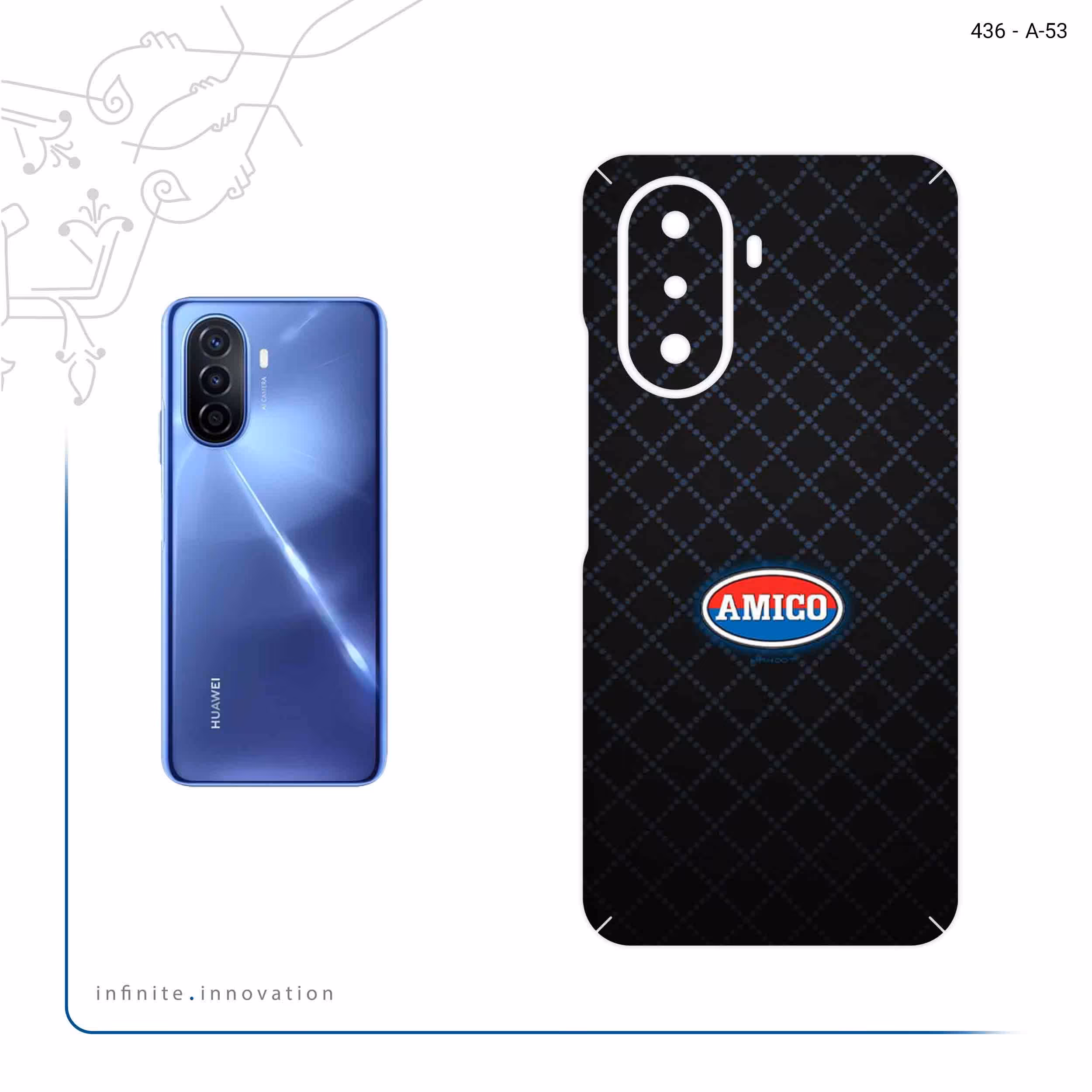 برچسب پوششی ماهوت مدل AMICO مناسب برای گوشی موبایل هوآوی Nova Y70 Plus