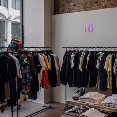 چراغ دیواری نئون دیزاین طرح Men-Clothes_PR