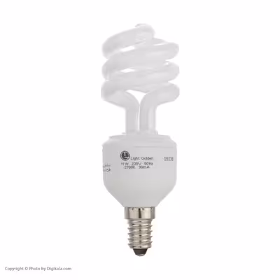 لامپ کم مصرف 11 وات نور طلایی مدل شمعی پایه E14 بسته 5 عددی