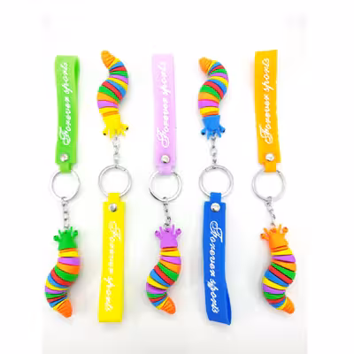 جاکلیدی دنیای سرگرمی های کمیاب مدل کرم ابریشم رنگین کمان