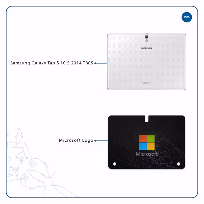 برچسب پوششی ماهوت مدل Microsoft-Logo مناسب برای تبلت سامسونگ Galaxy Tab S 10.5 2014 T805