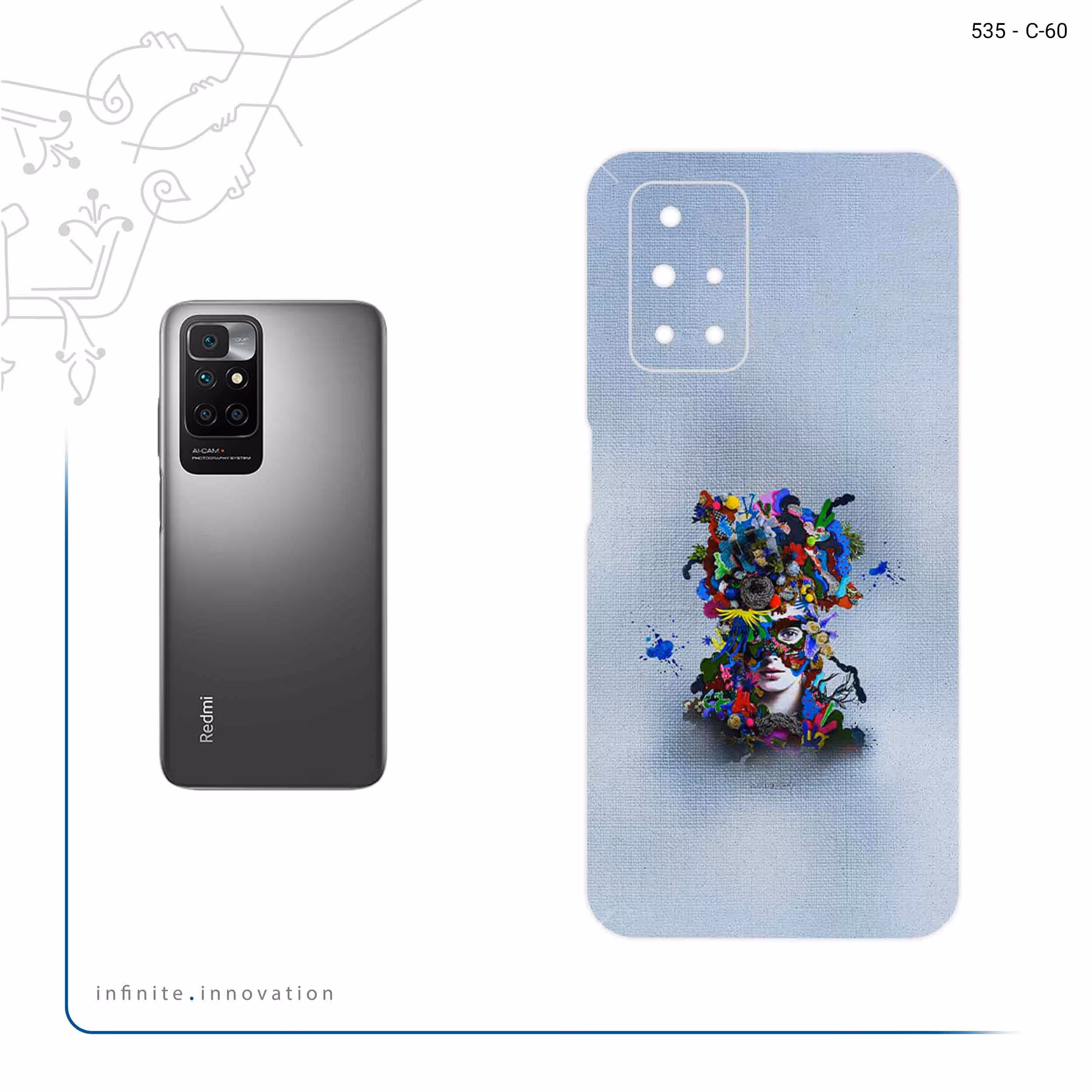 برچسب پوششی ماهوت مدل Collage of surreal Portrait of Women 4 مناسب برای گوشی موبایل شیائومی Redmi 10 Prime