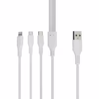 کابل تبدیل USB به لایتنینگ/USB-C/microUSB اوی مدل OV-102 طول 1 متر سفید
