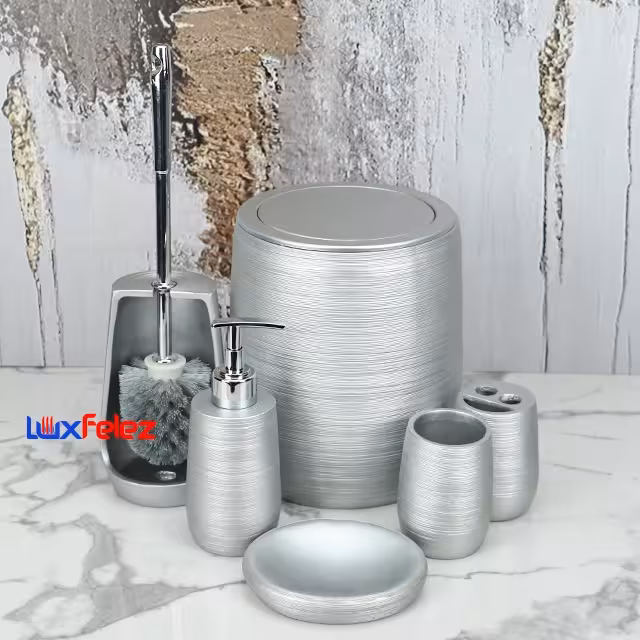 ست سرویس بهداشتی رزین راحیل کد 1625 شش پارچه