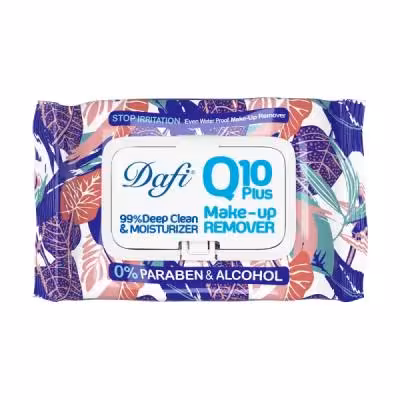دستمال مرطوب پاک کننده آرایش دافی مدل Q10 طرح گل 3 50 عددی