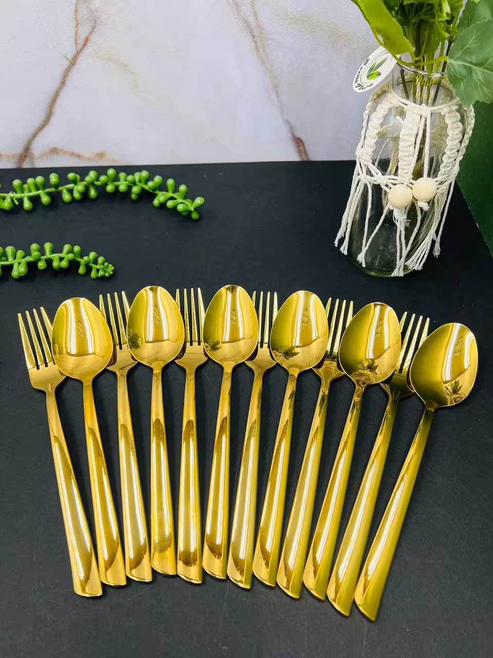 قاشق و چنگال طلا G5014