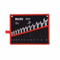 مجموعه 12 عددی آچار یک سر تخت یک سر رینگ کیف دار رونیکس مدل RH-2158