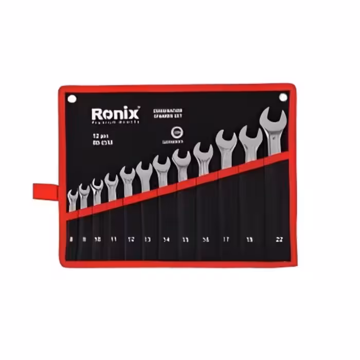 مجموعه 12 عددی آچار یک سر تخت یک سر رینگ کیف دار رونیکس مدل RH-2158