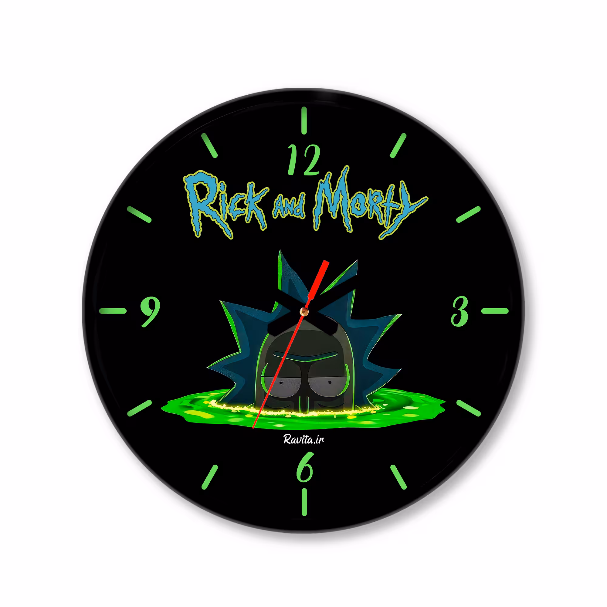 ساعت دیواری بزرگ راویتا طرح ریک و مورتی کد 3657