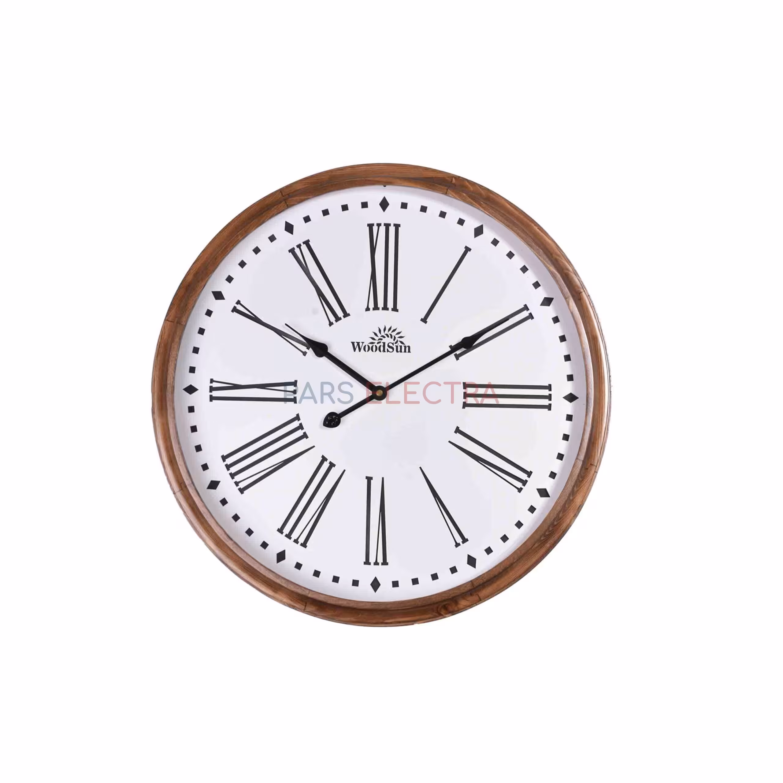ساعت دیواری چوبی والنسیا سفید (60سانت) (ZA10018)