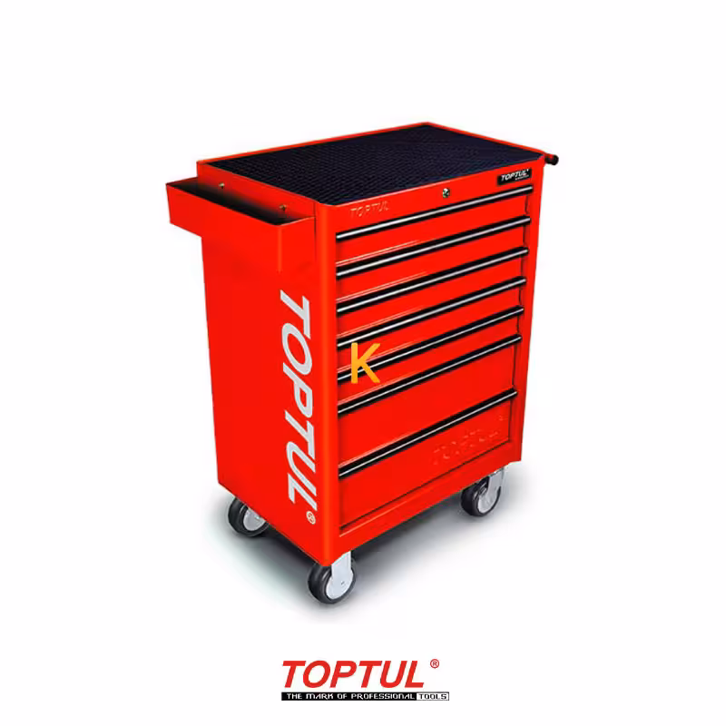 جعبه ابزار 7 کشو چرخ دار با ابزار مدل GE-21406 تاپ تول