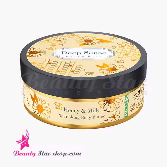 کره بدن (کرم مرطوب کننده بدن) دیپ سنس مدل شیر و عسل مناسب پوست های نرمال تا خشک 200 میل لیتر