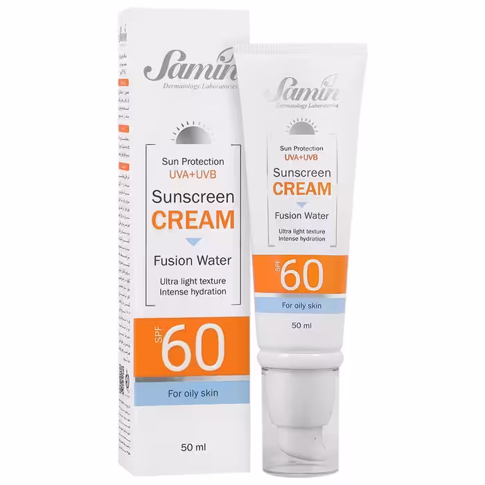 کرم ضد افتاب فیوژن واتر SPF60 انواع پوست ثمین