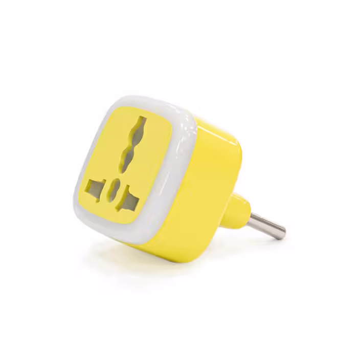 مبدل برق هادرون 3به2 لایت دار مدل A10 زرد