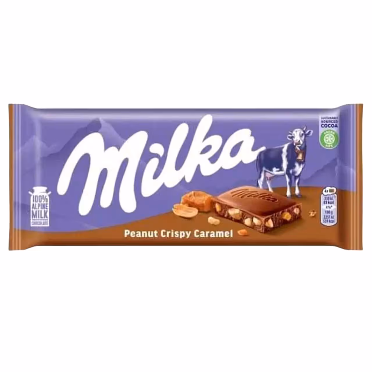 شکلات شیری با مغز کارامل بادام زمینی milka میلکا – 100 گرم