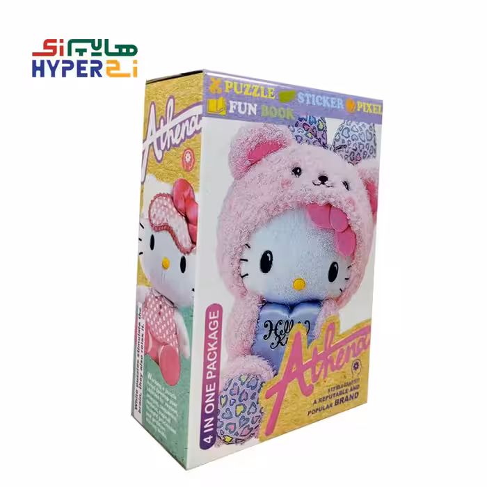 پازل دایره ای 20 تکه آتنا طرح هلو کیتی (بهمراه استیکر و پیکسل)Athena