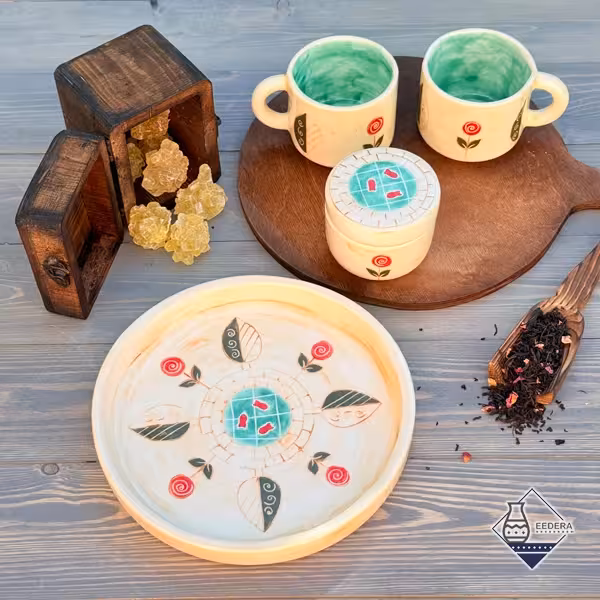 چای خوری دو نفره حوض ماهی طرح هشت