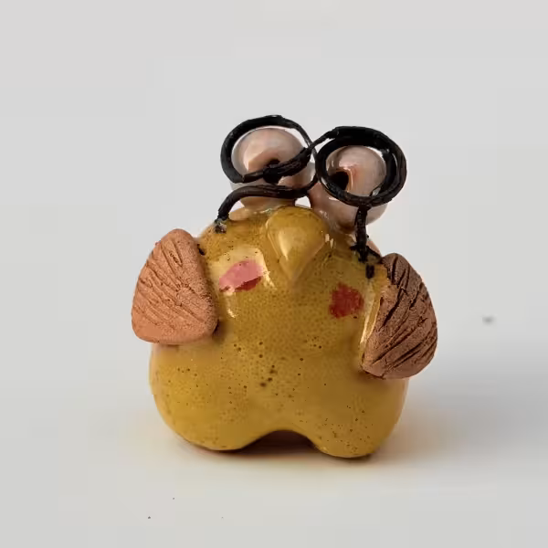 مجسمه جغد دانا سفالی طرح چهار