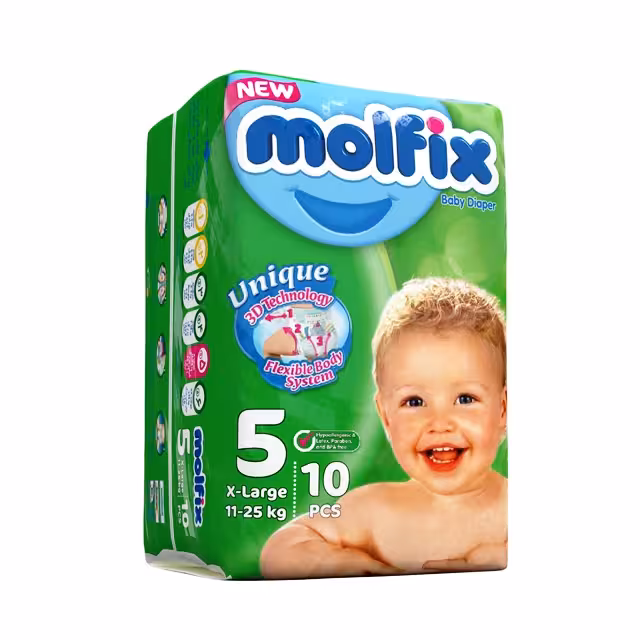 پوشک کامل بچه مولفیکس سایز 5 تعداد 10 عددی