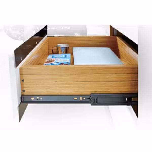 ریل ساچمه ای سه تکه فانتونی P2O مشکی | یراقینو | پخش عمده یراق آلات کابینت، کمد و آشپزخانه