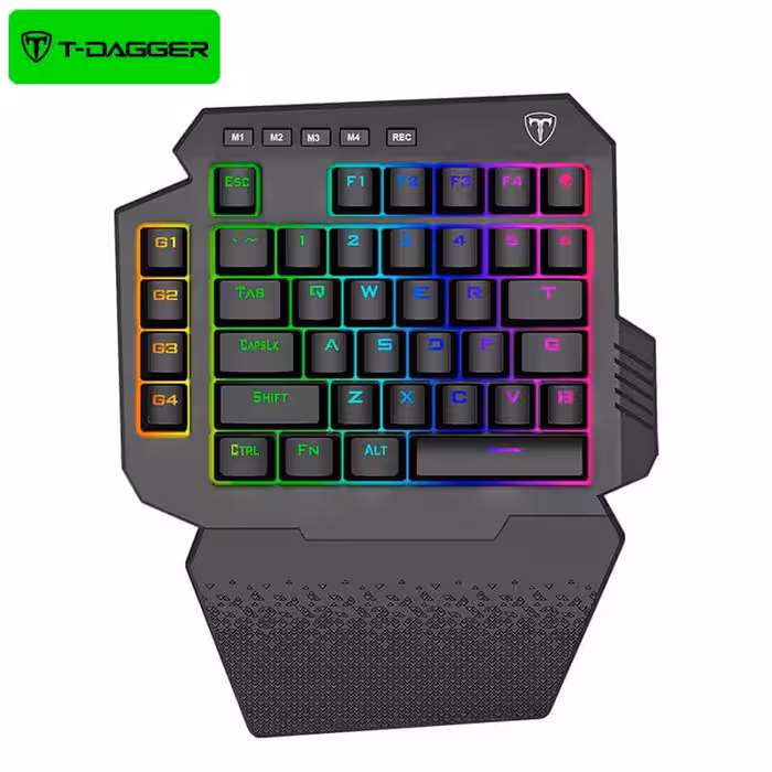 کیبورد بی سیم و سیمی گیمینگ تی دگر MECHANICAL KEYBOARD GAMER T-DAGGER CAPRI T-TGK318-BL