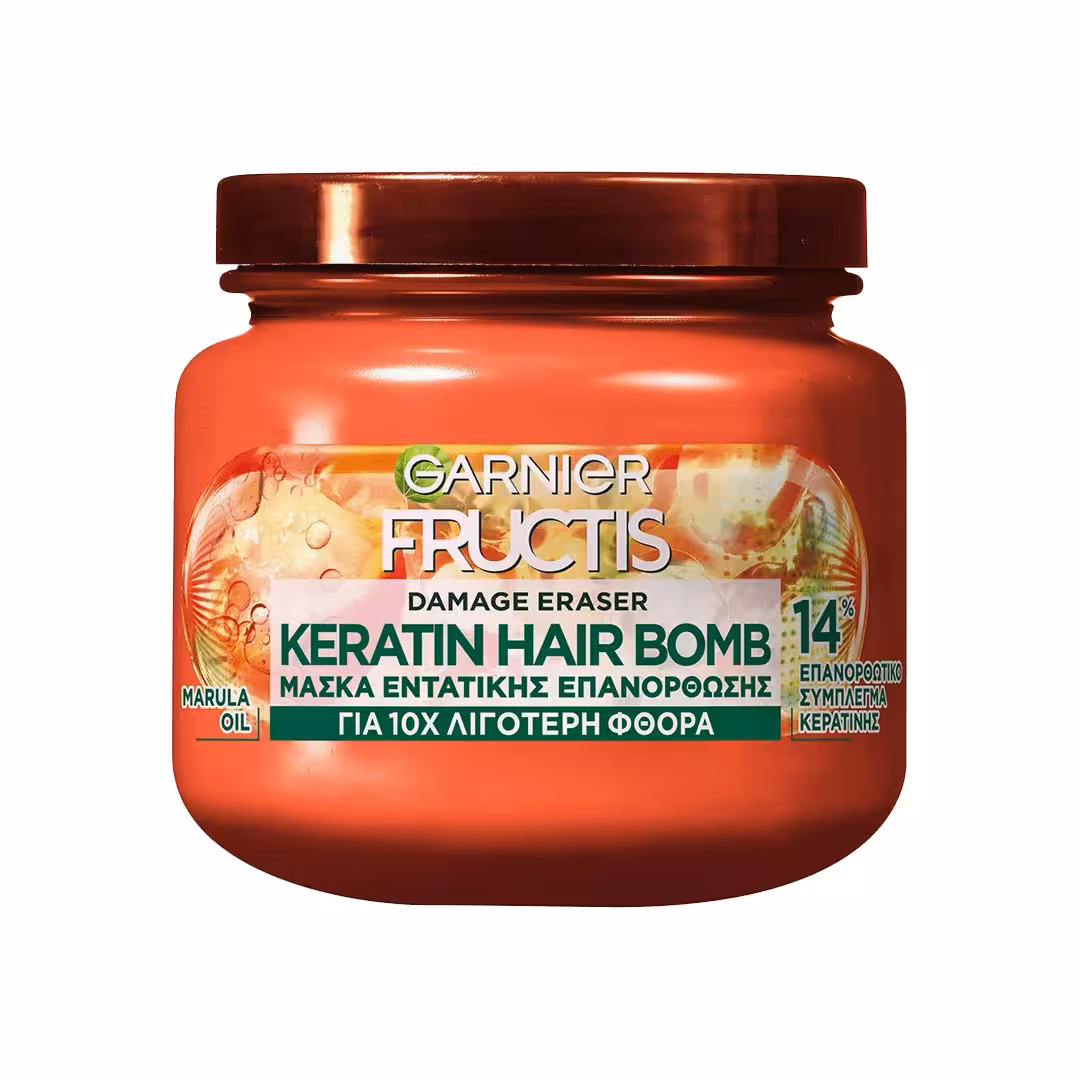 ماسک موی گارنیر Damage Eraser مدل Keratin Hair Bomb حجم 320 میلیلیتر