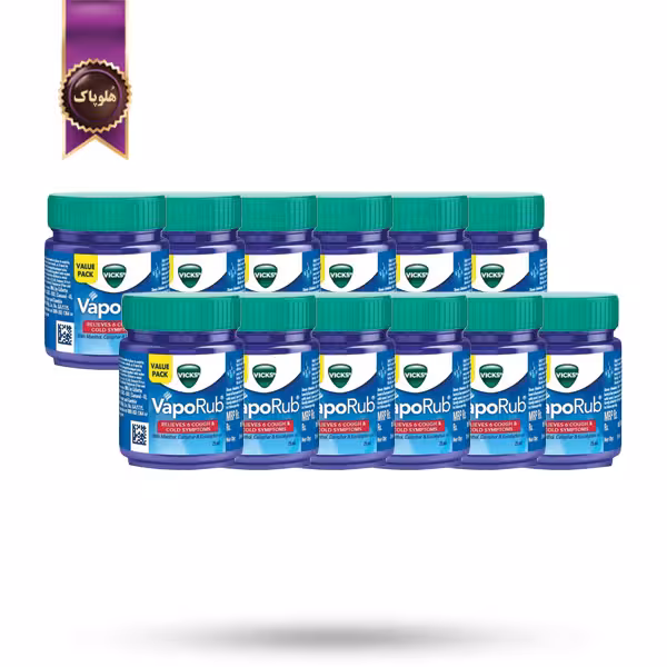 20 عدد ویکس واپوراب vaporub مدل تسکین سرما خوردگی و گرفتگی بینی relieves cough and cold حجم 25 میلی‌ لیتر (اورجینال)