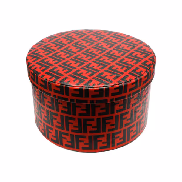 جعبه کادو گرد چرمی قرمز مشکی قطر 29