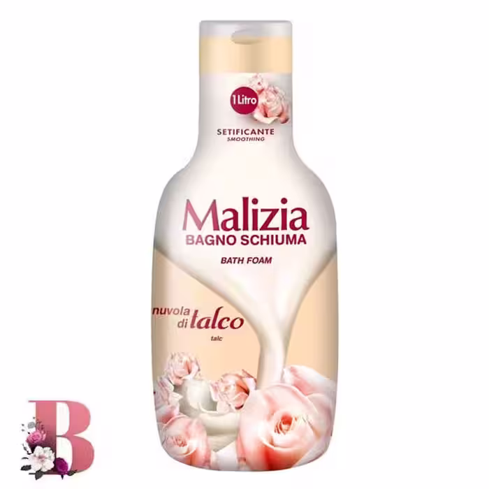 شامپو بدن مالیزیا حاوی تالک 1000 میلی لیتری | Malizia nuvola ditalco talc bath foam 1000ml