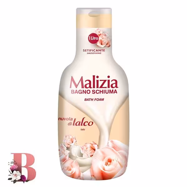 شامپو بدن مالیزیا حاوی تالک 1000 میلی لیتری | Malizia nuvola ditalco talc bath foam 1000ml