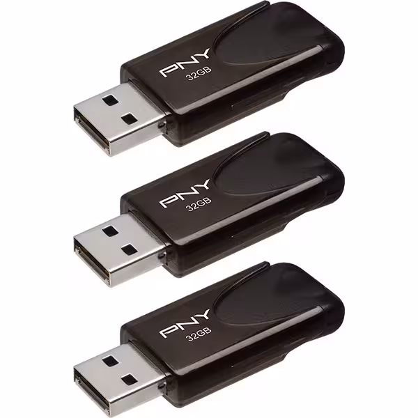 فلش مموری پی ان وای مدل Attach 4 ظرفیت 32 گیگابایت 3in1pack Black USB 3.0