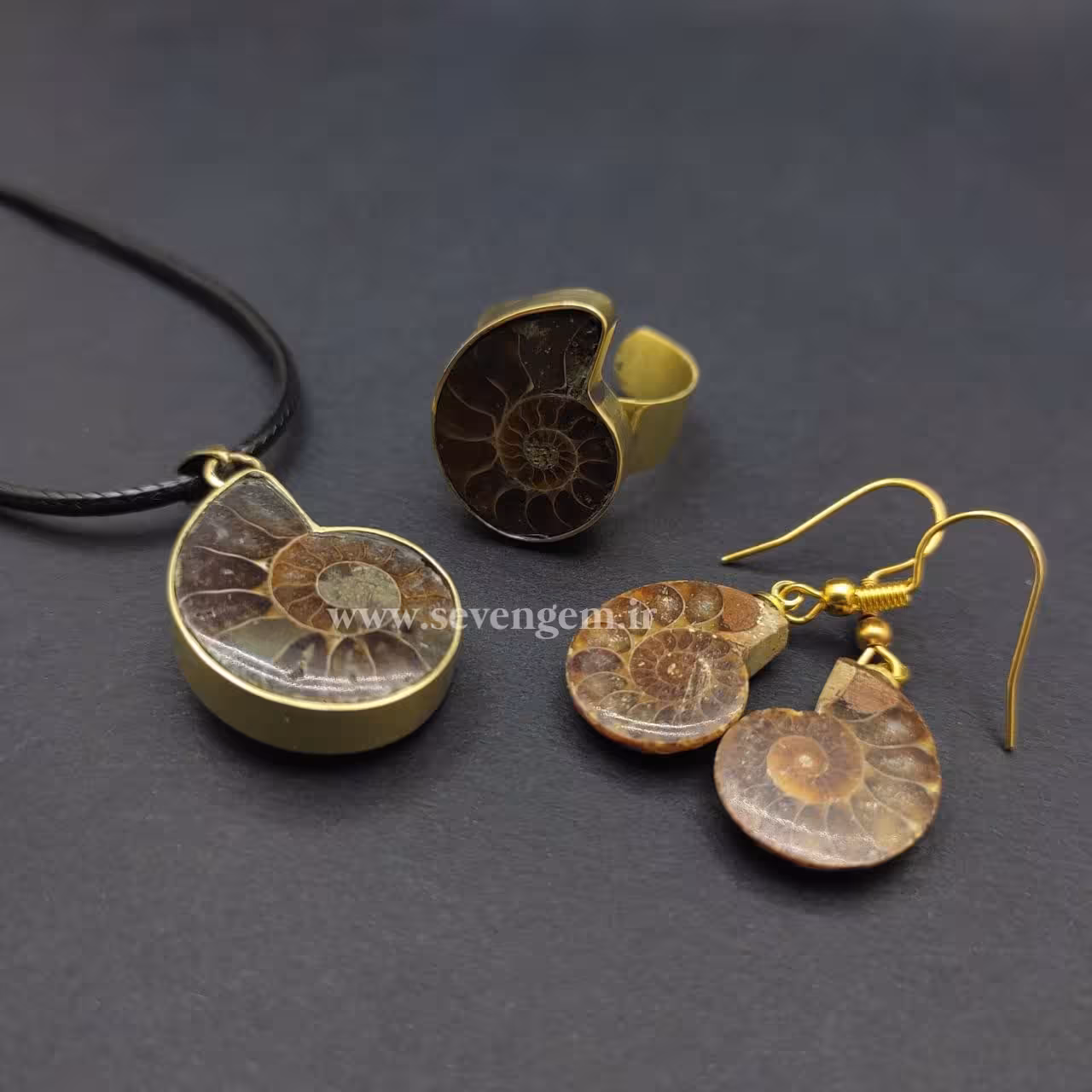 ست زنانه فسیل آمونیت (کد115)