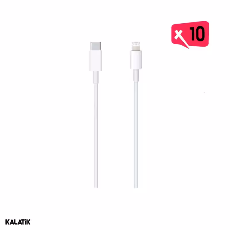 کابل تبدیل USB-C به لایتنینگ اپل سر کارتنی آیفون 13 مدل MM0A3ZE/A A2561 8IC به طول 1 متر-بسته 10 عددی-شارسل