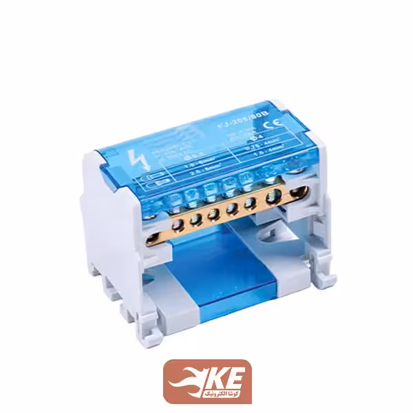 ترمینال توزیع دو پل 80 آمپر 8 پیچ 500 ولت NSC مدل FJ208-80B