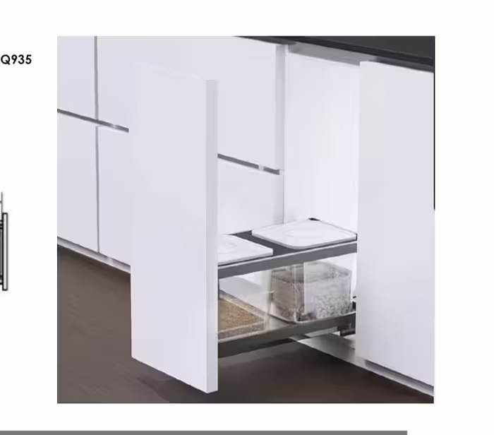 سطل ریلی جای برنج و حبوبات توکار جهت یونیت عرض 30 سانتیمتر فانتونی کد Q935