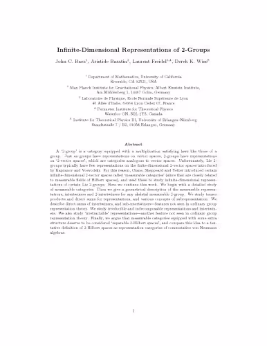 خرید و دانلود نسخه کامل کتاب Infinite-Dimensional Representations of 2-Groups