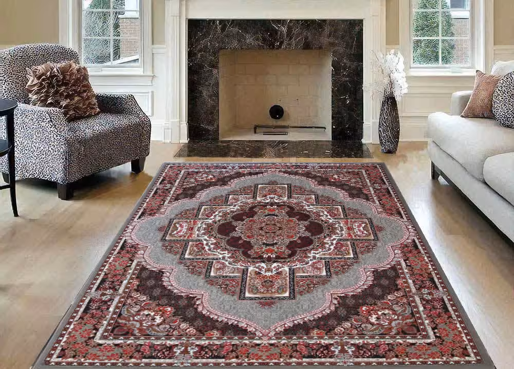 فرش ماشینی 9متری ارزان قیمت کاشان طرح ناردون مناسب دکوراسیون لوکس