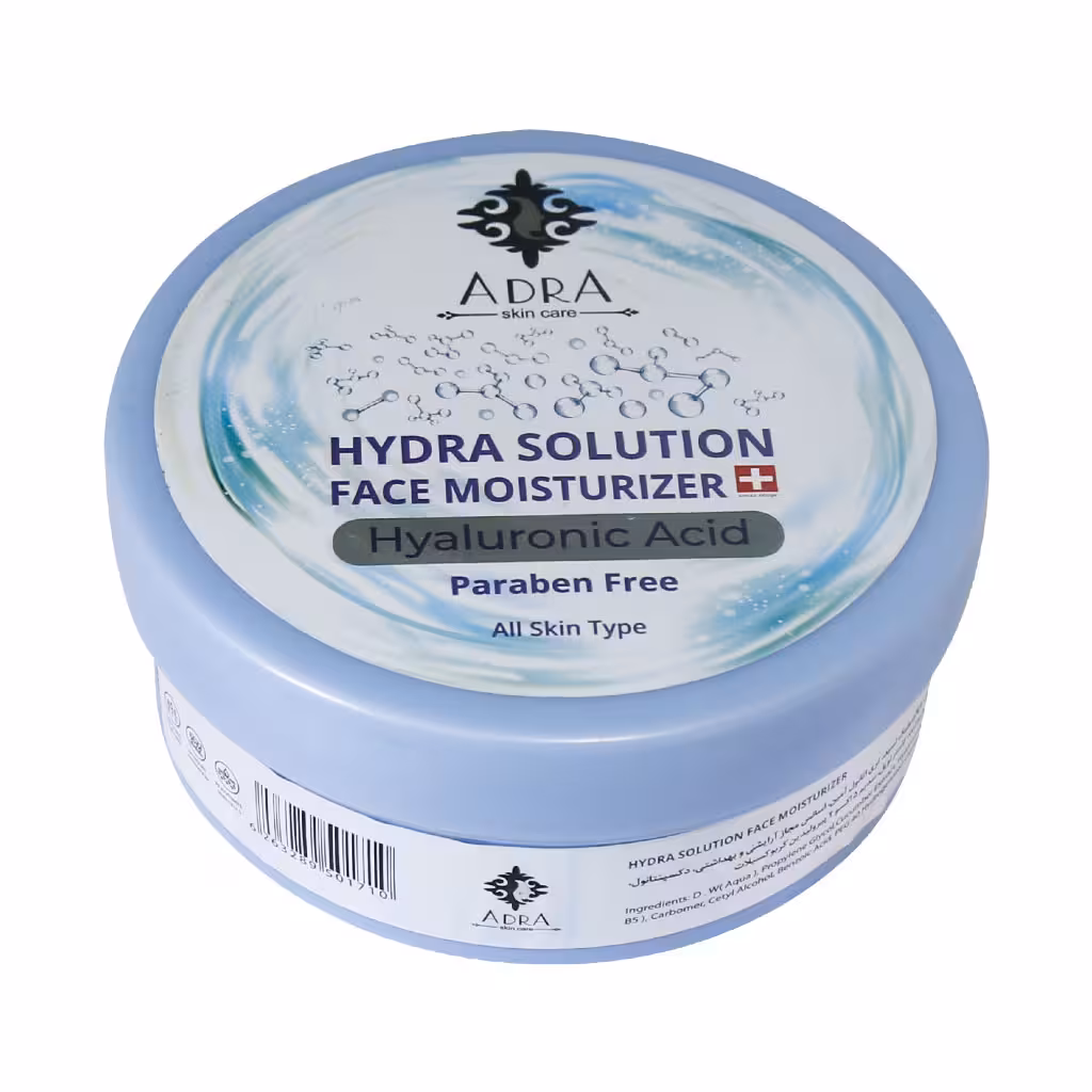 کرم کاسه ای آبرسان آدرا حاوی هیالورونیک اسید 200 میلی لیتر | Adra Hyaluronic Acid Face Moisturizer 200 ml