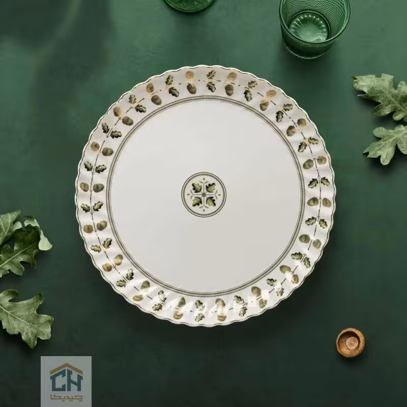 دیس گرد چینی بزرگ گلدکیش طرح ROYSA مدل GK701151-2