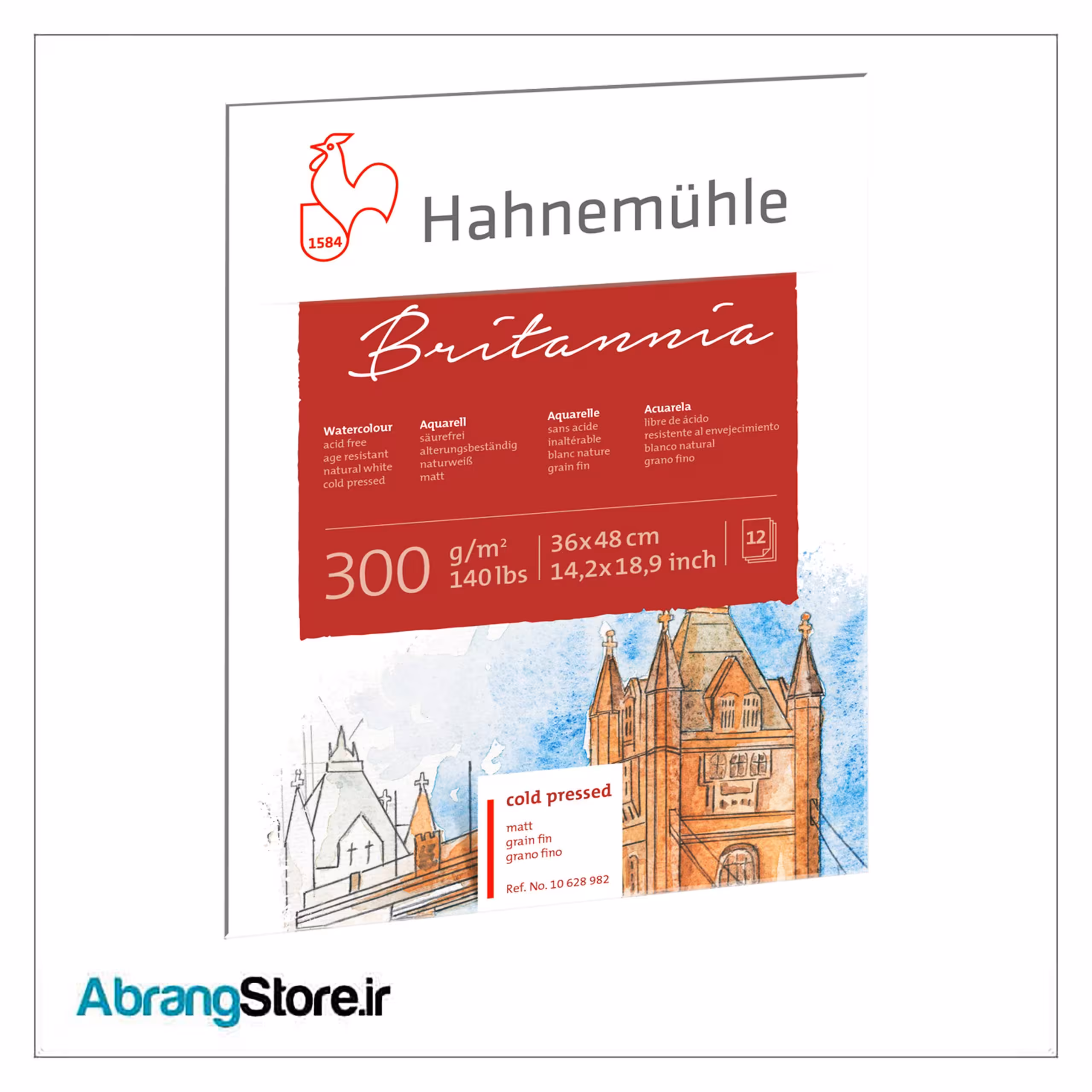 بلوک مقوا آبرنگ هانیموله بریتانیا 36*48 کلدپرس 300 گرم (10628982)