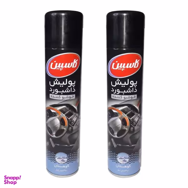 اسپری پولیش داشبورد خودرو کاسپین مدل Mountain حجم 300 میلی‌ لیتر بسته 2 عددی