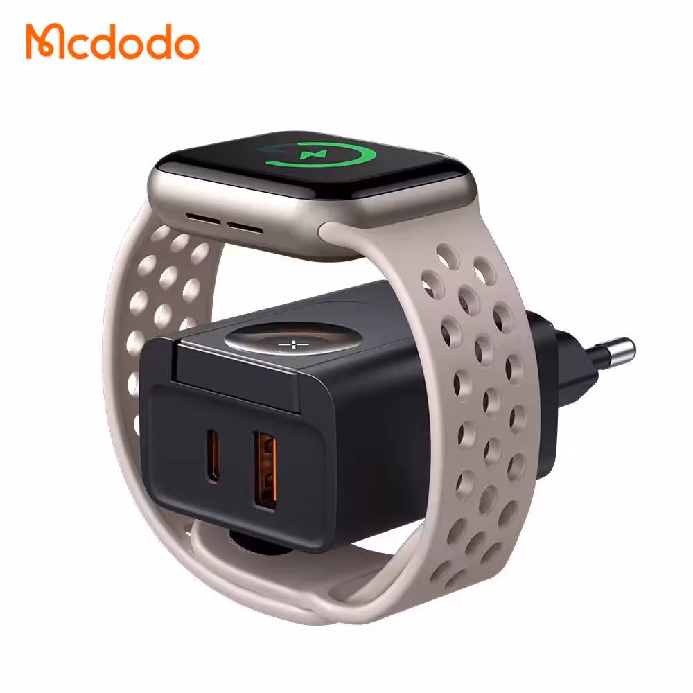 آداپتور شارژ 2پورت 30وات شارژر وایرلس اپل واچ مک دودو مدل MCDODO CH-3700