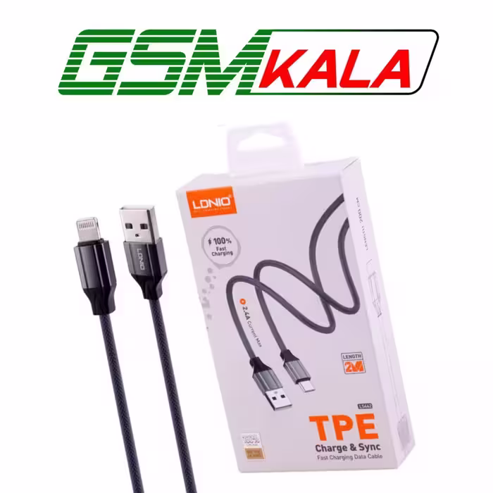کابل آیفونی فست شارژ Ldnio LS442 2.4A 2m