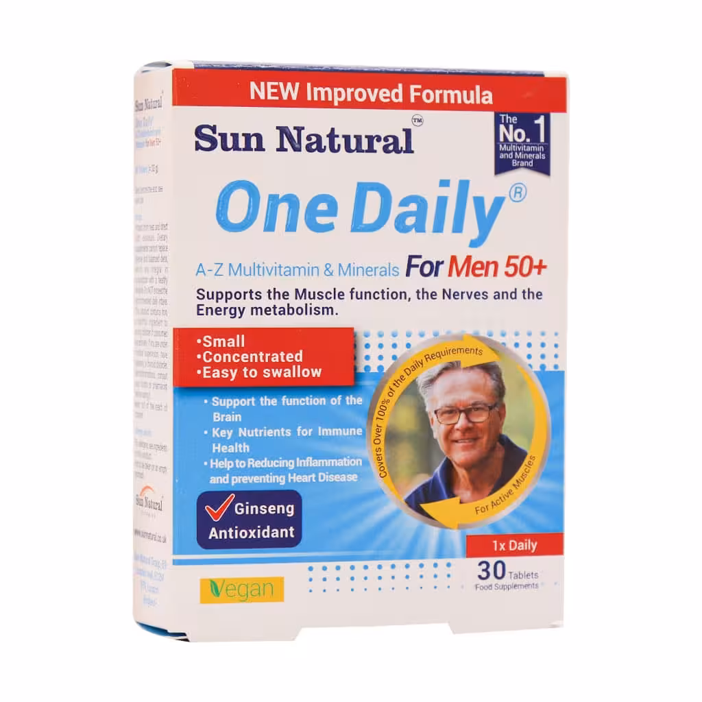 قرص مولتی ویتامین و مینرال وان دیلی آقایان بالای 50 سال سان نچرال 30 عددی
