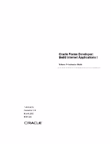 خرید و دانلود نسخه کامل کتاب Oracle Forms Developer Build Internet Applications 1. Instructor Guide