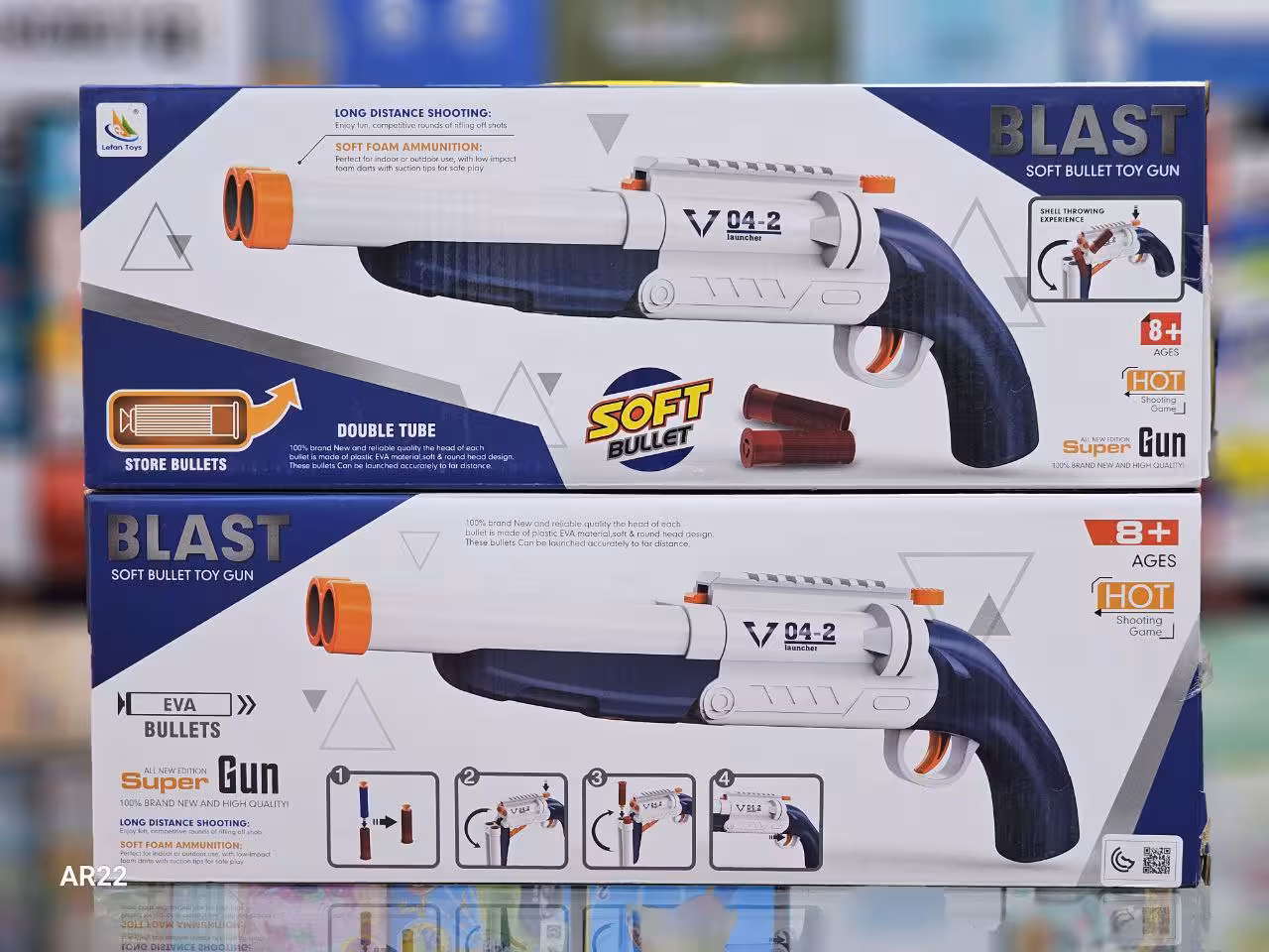 تفنگ دولول پوکه پران اسباب بازی