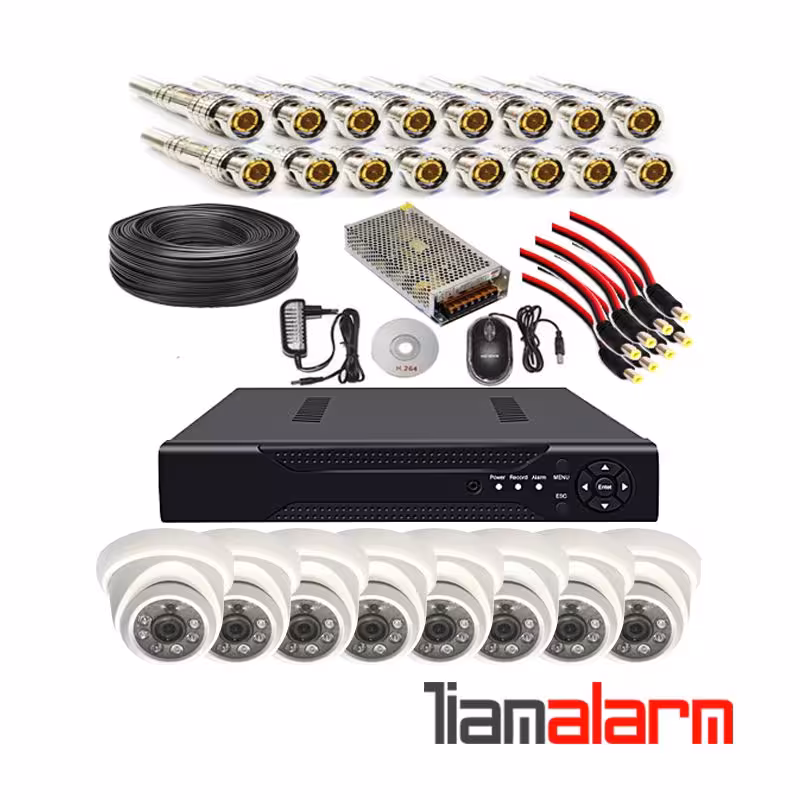 پکیج کامل 8 دوربین مداربسته دام پلاستیکی LIGHT   دستگاه 8 کانال 1080N