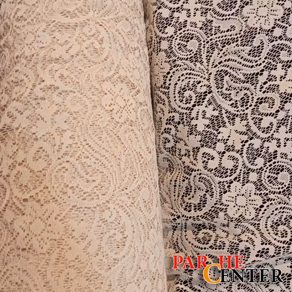 پارچه ته طاقه دانتل کرم متراژ 50 سانتی متر