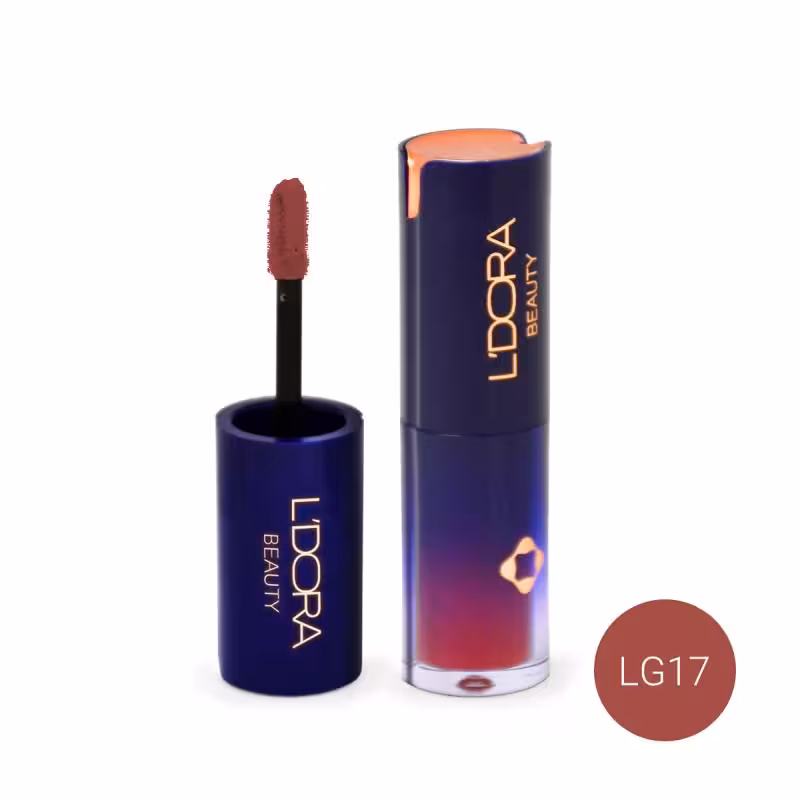 رژلب مایع نیمهمات کد LG17 لدورا L’DORA LIQUID HALF MATTE LIPSTICK, NO LG17